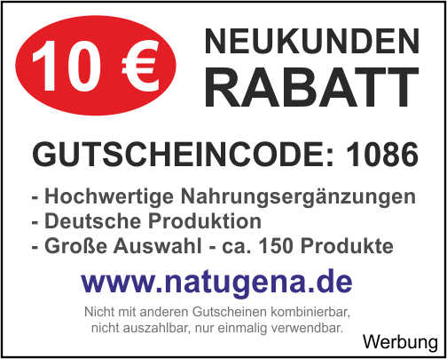 10 EUR Neukundenrabatt auf natugena.de einlösen